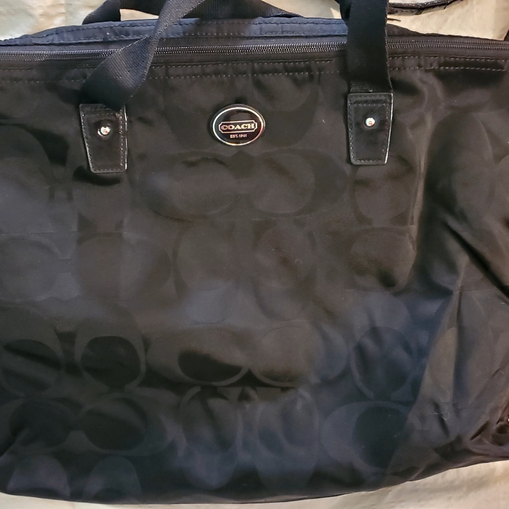 Coach Black Signature Tote